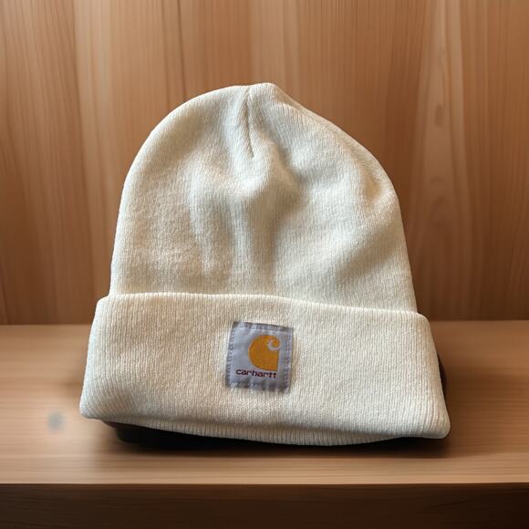 Carhartt Unisex Knit Cuffed Beanie Classic Hat Cap (White) - Picture 1 of 5